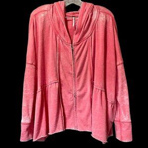 Free People Coral Knit Medium Zippered Hoodie